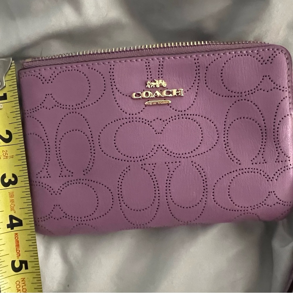 Coach -Purple leather ,small wristlet.